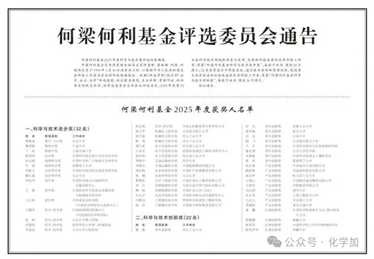 2025年度何梁何利獎揭曉，長春應化所楊秀榮獲化學獎，安工大曾杰獲青年創新獎